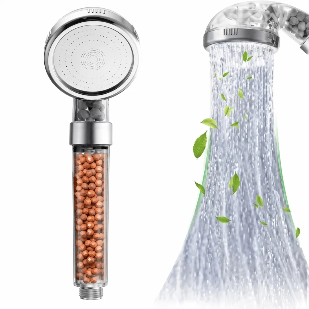 Shower Head High Pressure Universal 30% Water Saving Large Bath 3 Mineral Balls