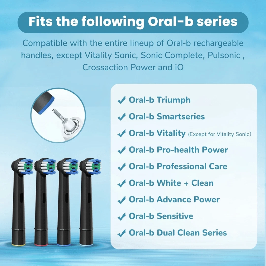 Electric Toothbrush Heads Compatible With Oral B Braun Replacement Brush Heads