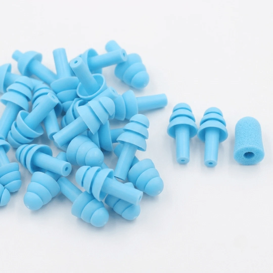 10 PAIRS Soft Silicone Reusable Ear Plugs Anti Noise Sleep Swim Work UK