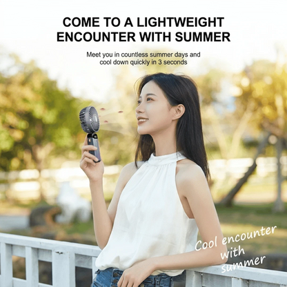 USB Rechargeable Handheld Fan Portable Mini Desk Fan 5 Speed Adjustable Foldable