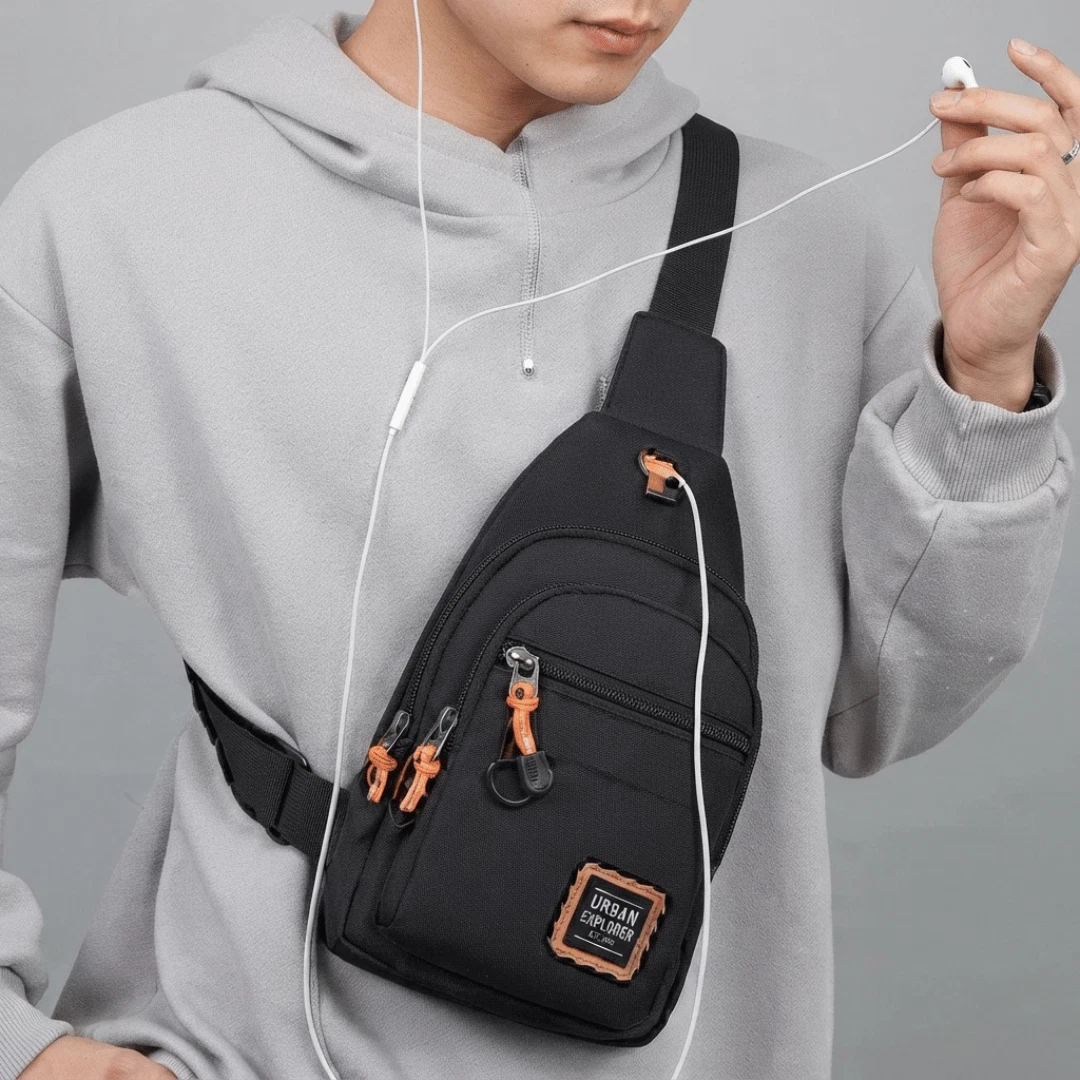 Men's Crossbody Bag Shoulder Sling Bag Anti-theft Lock Chest Bag