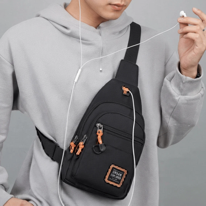 Men's Crossbody Bag Shoulder Sling Bag Anti-theft Lock Chest Bag