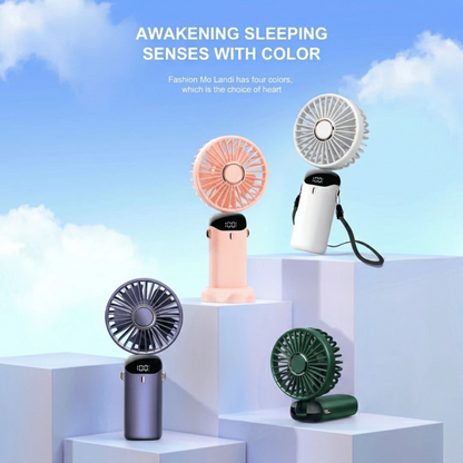 USB Rechargeable Handheld Fan Portable Mini Desk Fan 5 Speed Adjustable Foldable
